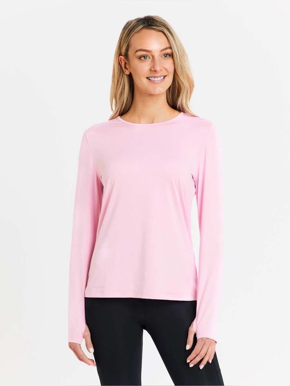 Solbari Long Sleeve Bamboo Blend UPF 50+ Light Pink T-Shirt Size Small